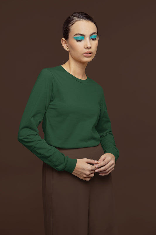 Women's Classic Olive Green Long Sleeve | The OddBall Wagon