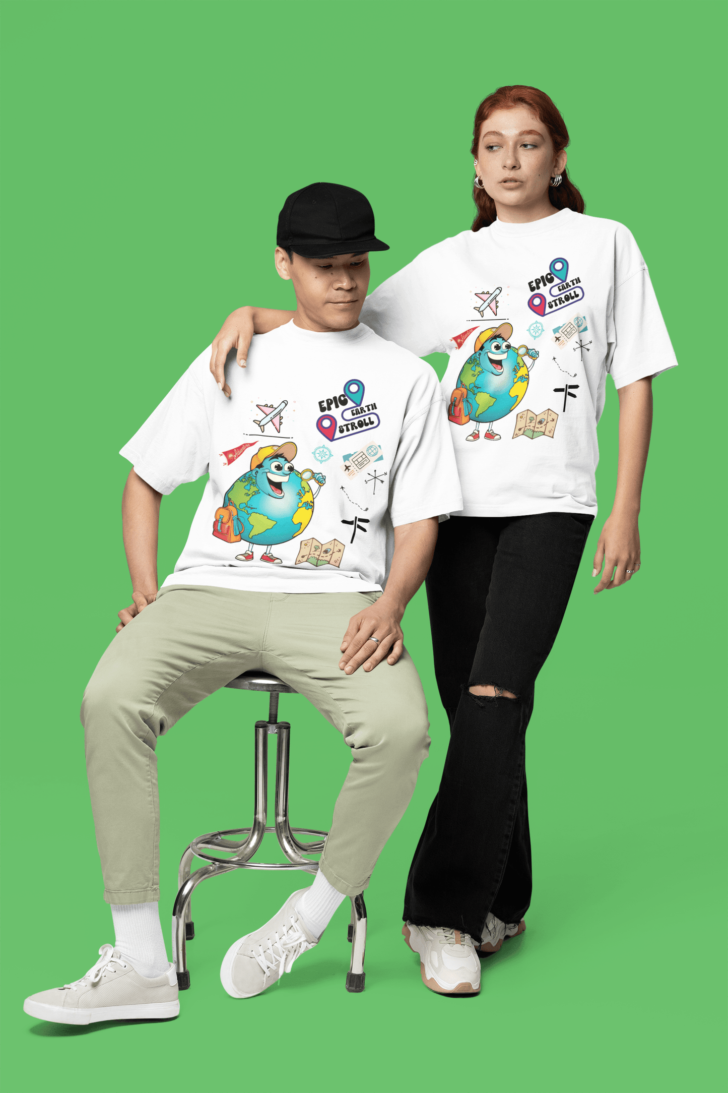 Epic Earth Stroll Oversized T-Shirt | The OddBall Wagon