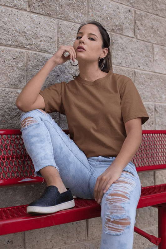 Women's Classic Fit T-Shirt - Coffee Brown | The OddBall Wagon