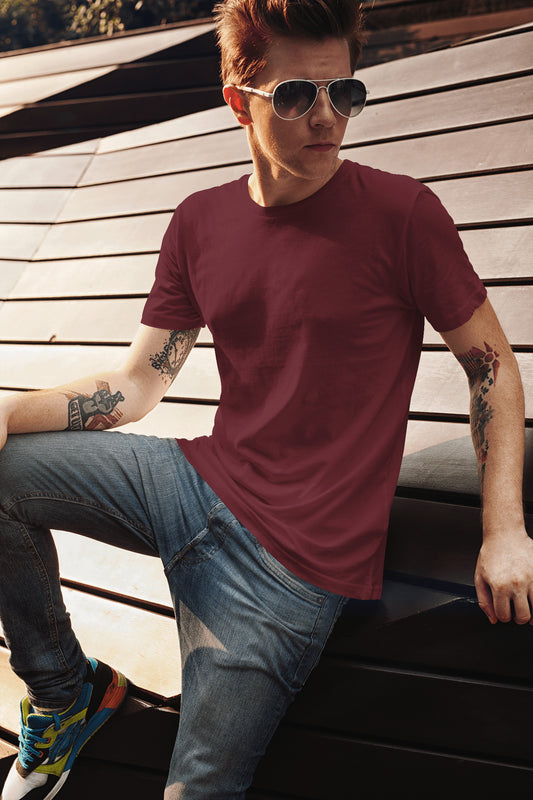 Men's Classic Fit T-Shirt - Maroon | The OddBall Wagon