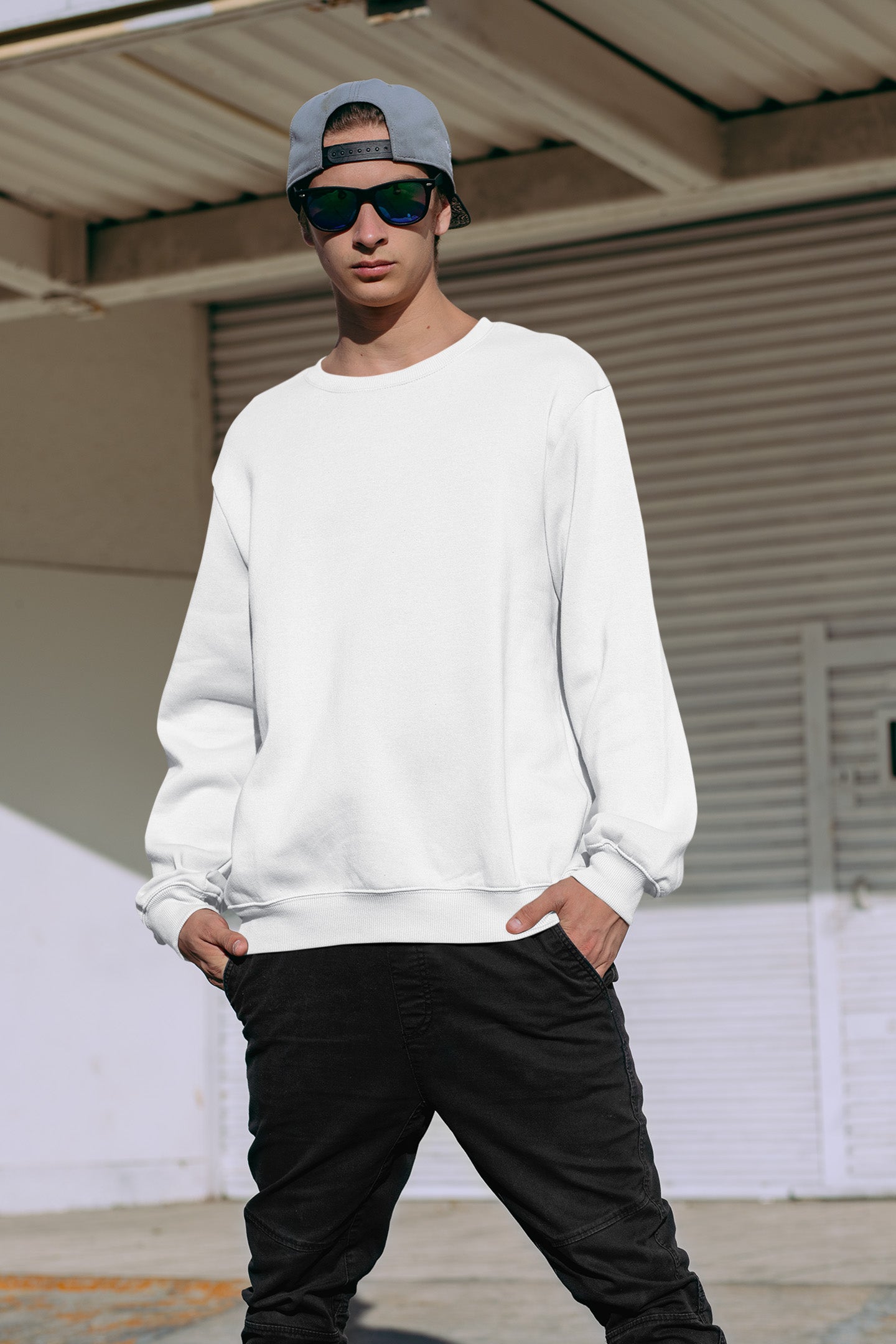 Classic Men's White Sweatshirt | The OddBall Wagon