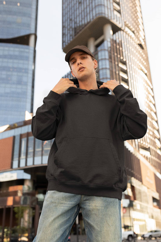 Men's Oversized Black Hoodie | The OddBall Wagon