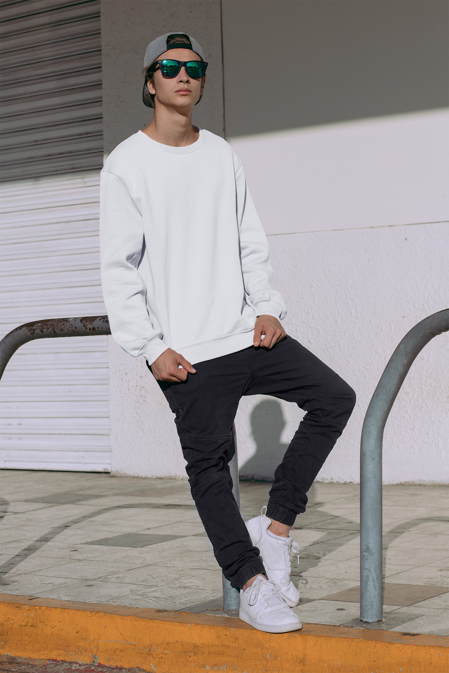 Classic Men's White Sweatshirt | The OddBall Wagon