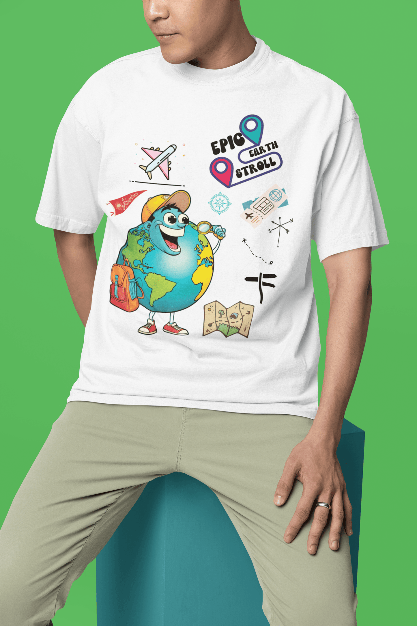 Epic Earth Stroll Oversized T-Shirt | The OddBall Wagon