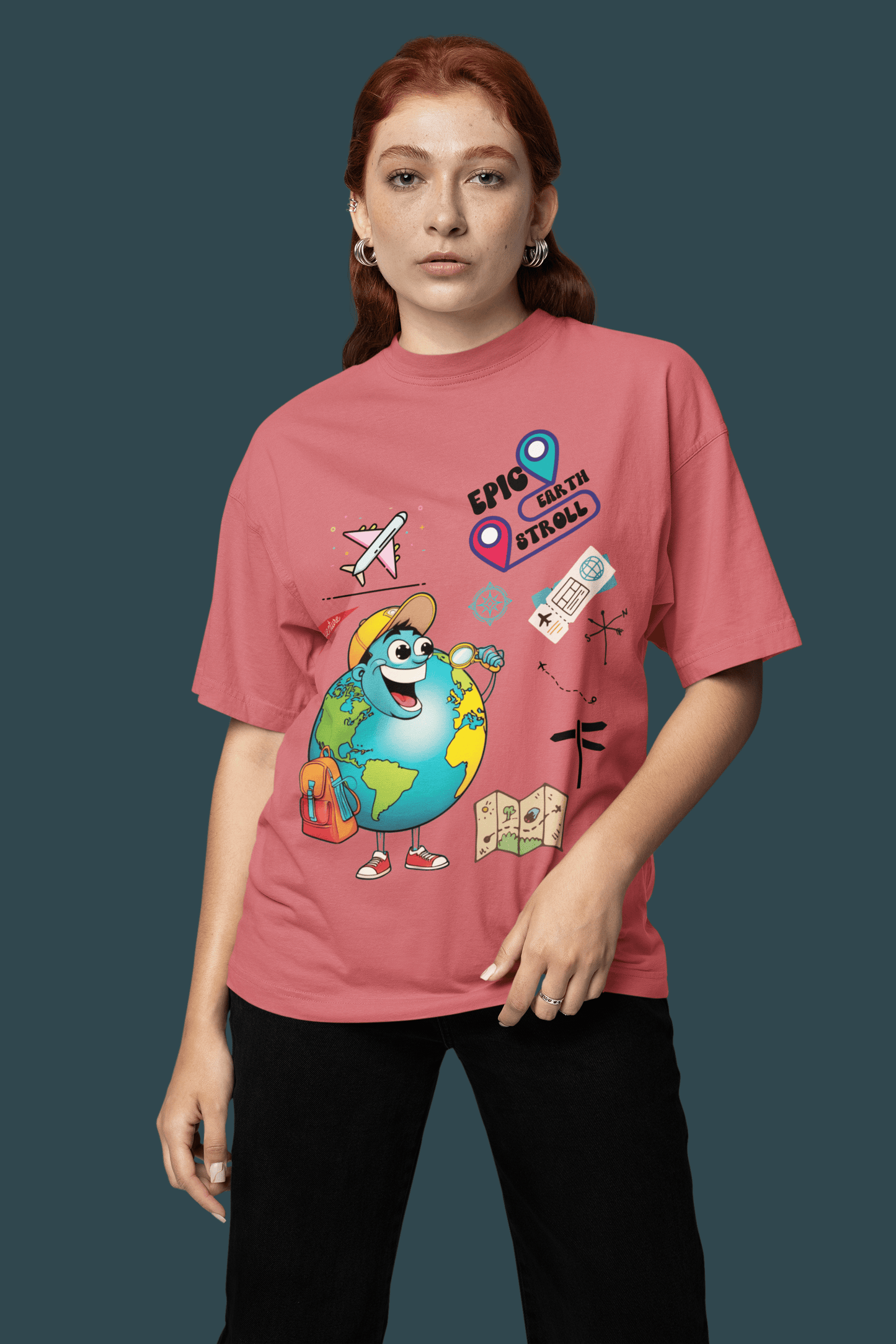 Epic Earth Stroll Oversized T-Shirt | The OddBall Wagon