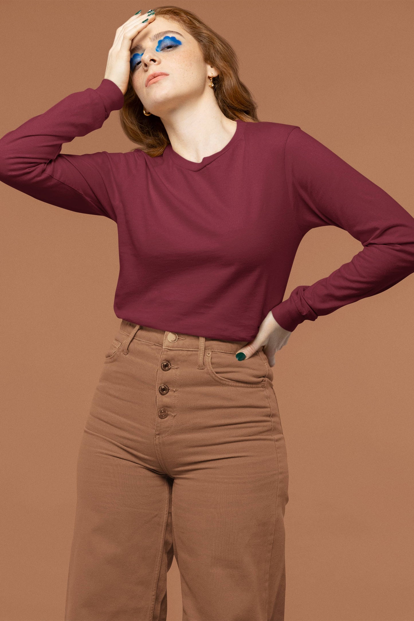 Women's Classic Maroon Long Sleeve | The OddBall Wagon