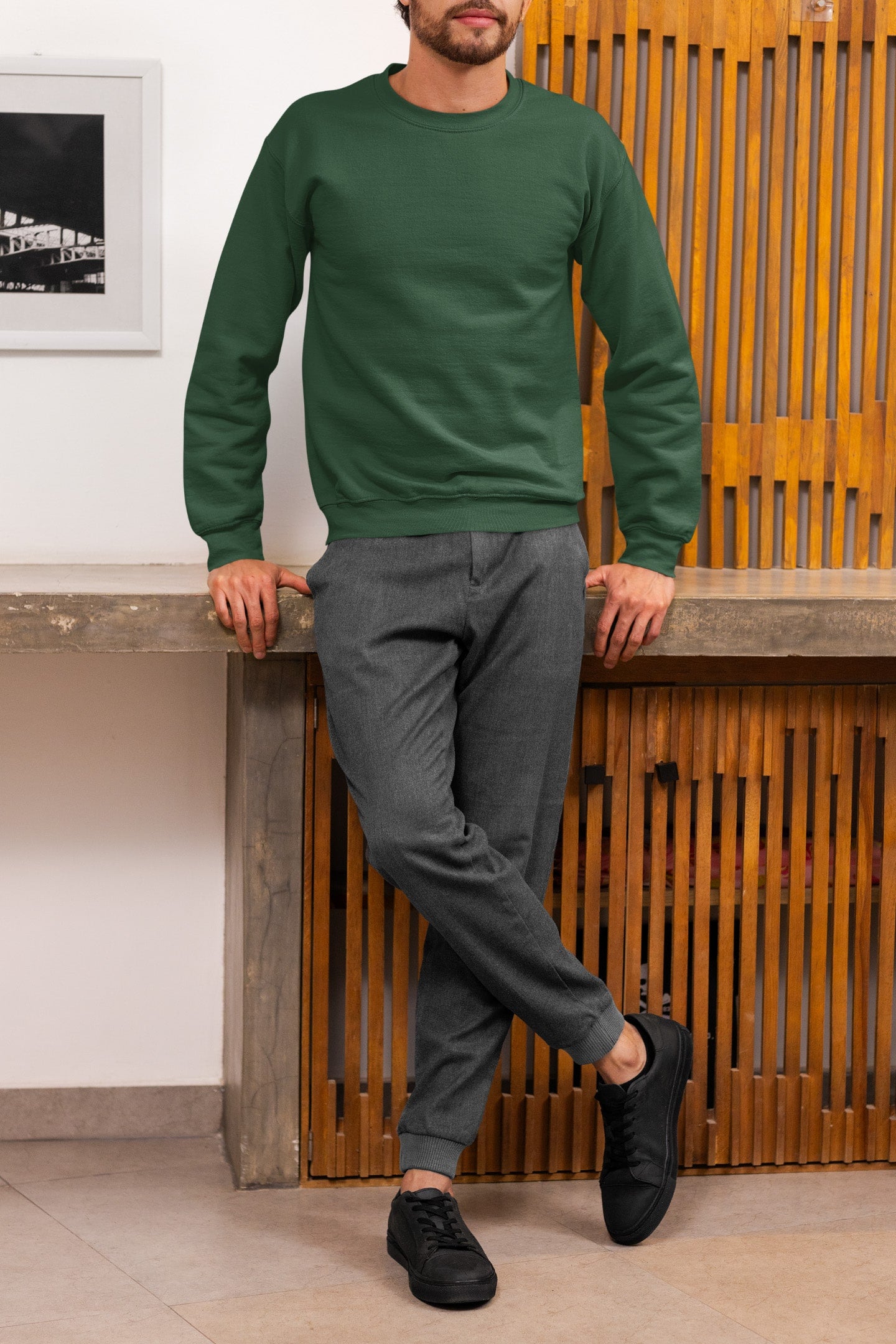 Classic Men's Olive Green Sweatshirt | The OddBall Wagon