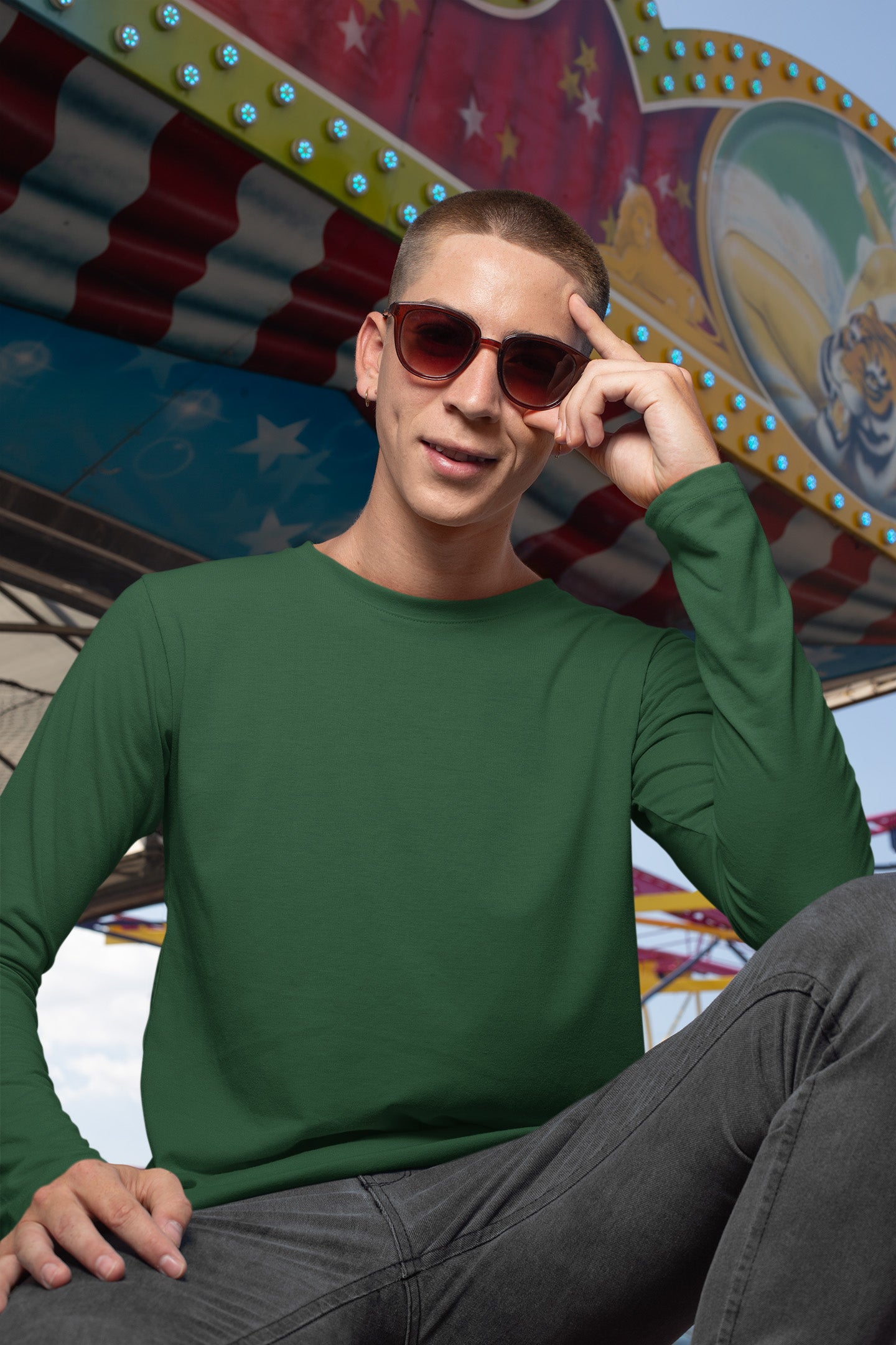 Men's Classic Olive Green Full Sleeves | The OddBall Wagon