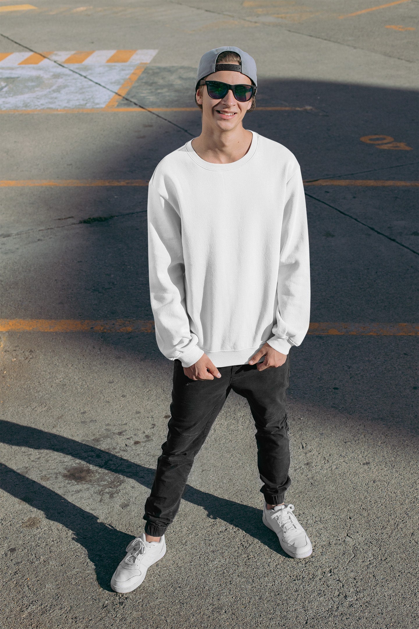 Classic Men's White Sweatshirt | The OddBall Wagon