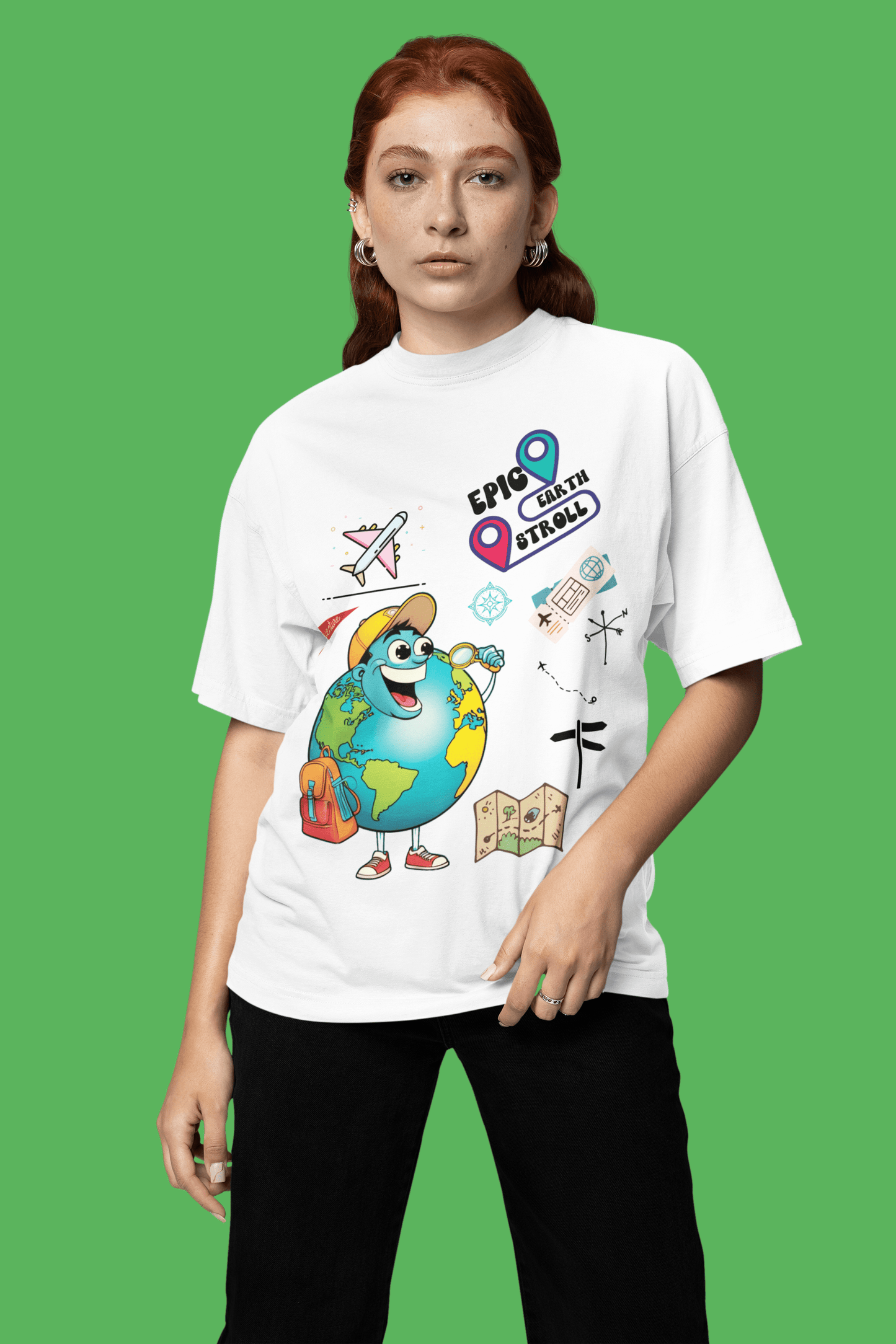 Epic Earth Stroll Oversized T-Shirt | The OddBall Wagon