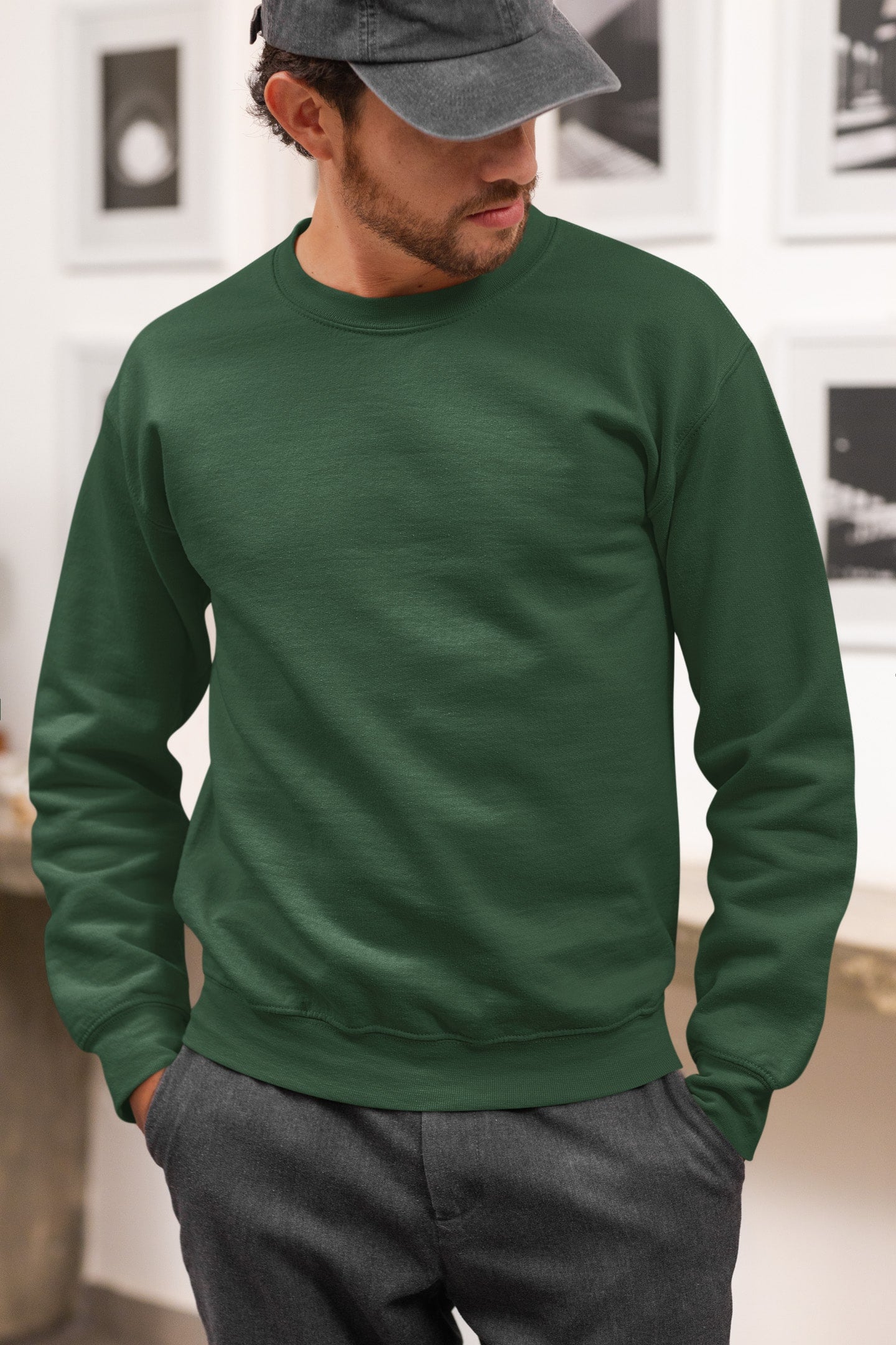 Classic Men's Olive Green Sweatshirt | The OddBall Wagon