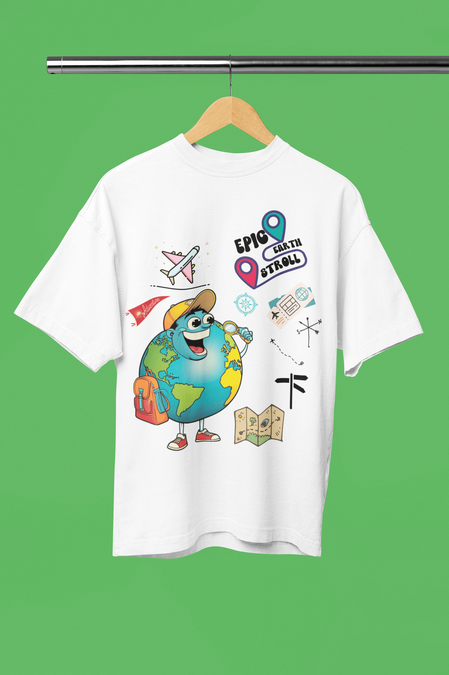 Epic Earth Stroll Oversized T-Shirt | The OddBall Wagon