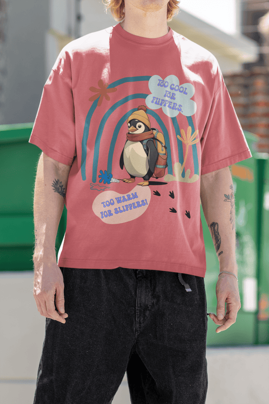 Cool Penguin Oversized T-Shirt | The OddBall Wagon