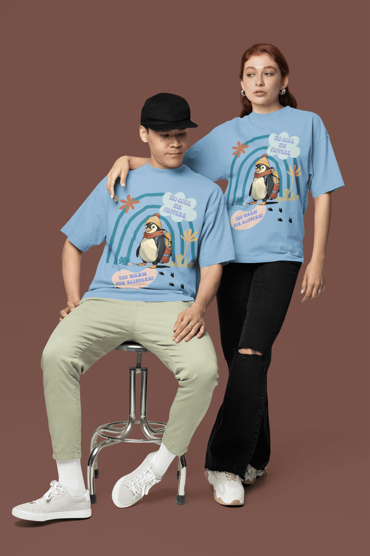 Cool Penguin Oversized T-Shirt | The OddBall Wagon