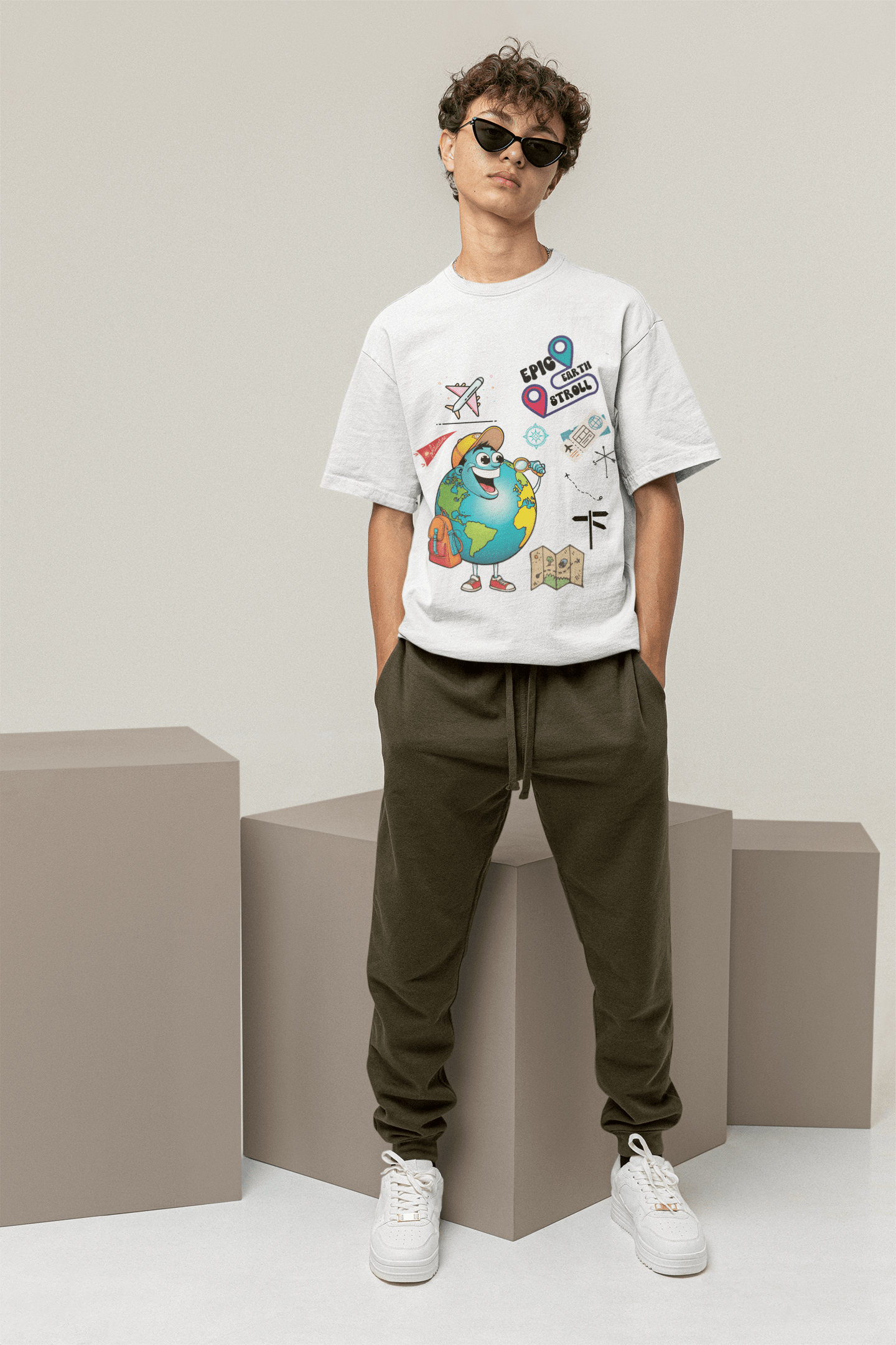 Epic Earth Stroll Oversized T-Shirt | The OddBall Wagon